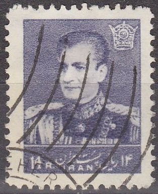 Z vendido IRAN 1958 Scott 1120 Sello Mohammad Shah Reza Pahlavi 14R usado 